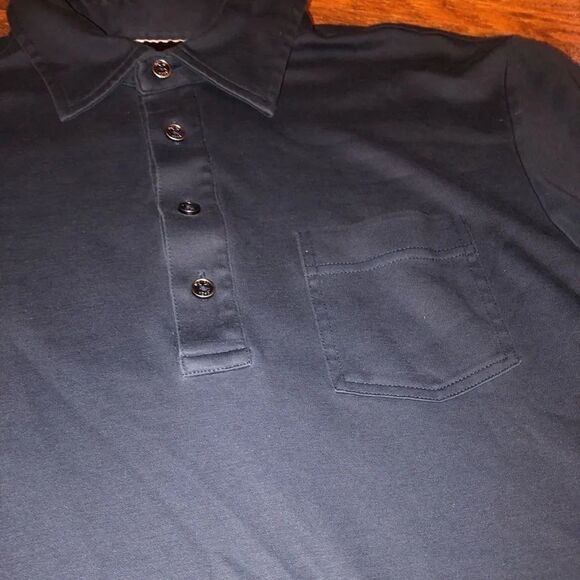 Michael Kors Navy Short Sleeve Polo with Chest Pocket Size Medium - Picture 2 of 5